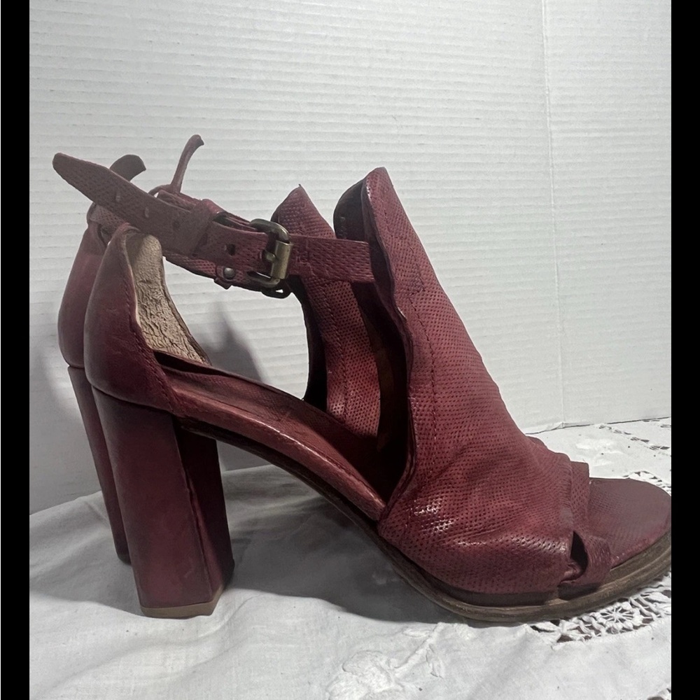 A.S.98 Women's Block Heel Sandals - Deep Red - Picture 8 of 8